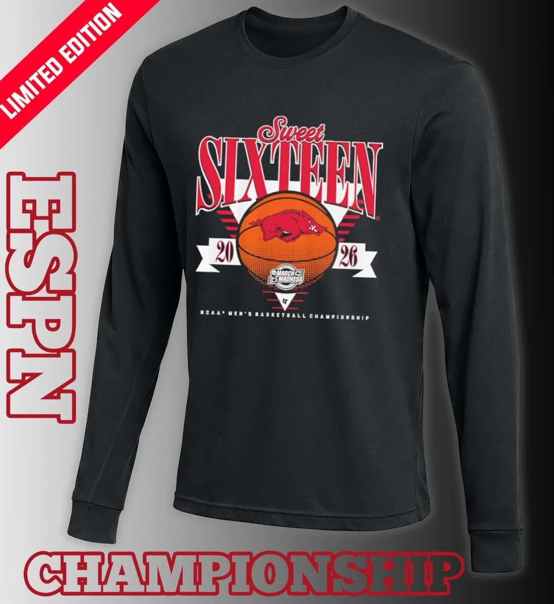 Official Arkansas Razorbacks MBB 2026 Sweet Sixteen shirt