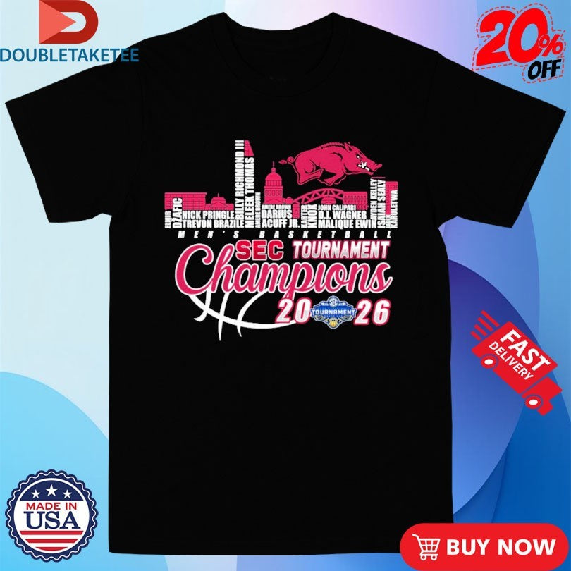 Official Arkansas Razorbacks SEC Men’s Basketball Tournament Champions 2026 Players Names Teams Shirts