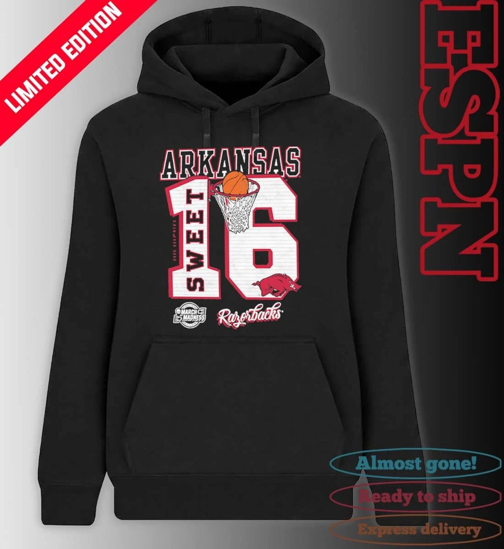 Official Arkansas Razorbacks Sweet 16 NCAA March Madness Shirt