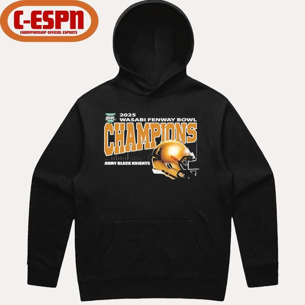 Official Army Black Knights 2025 Wasabi Fenway Bowl Champions Helmet Shirt