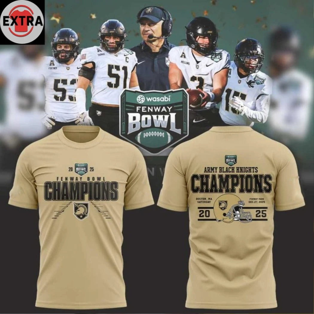 Official Army Black Knights Champions 2025 Fenway Bowl Hoodie T-Shirt