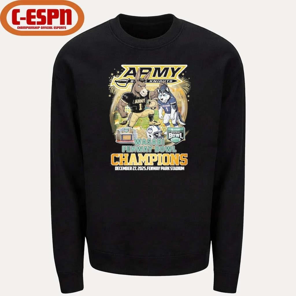 Official Army Black Knights mascot Fenway Bowl Champions Shirt