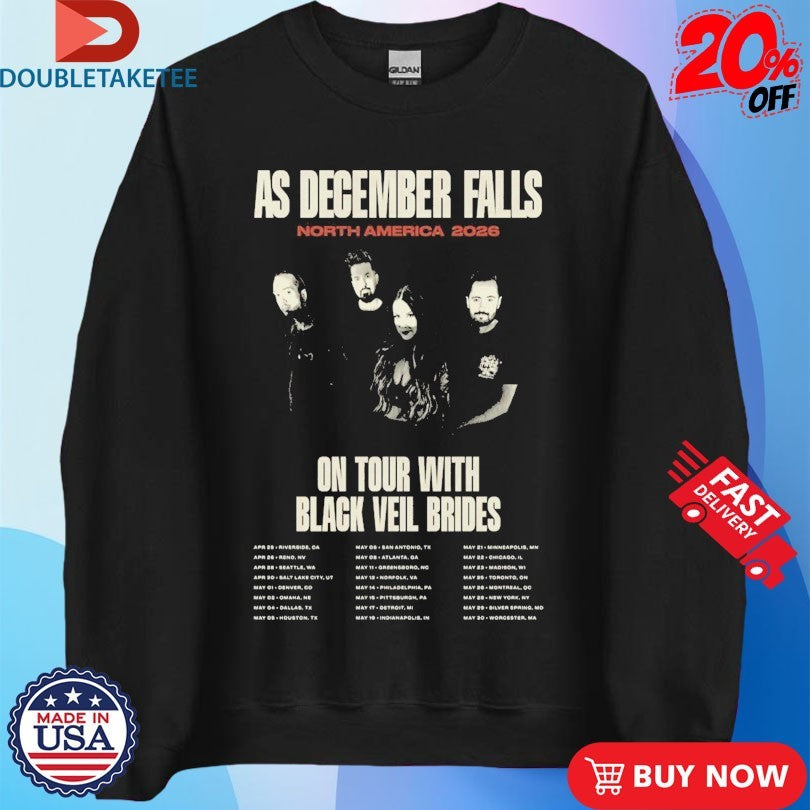 Official As December Falls On Tour With Black Veil Brides North America 2026 Shirts