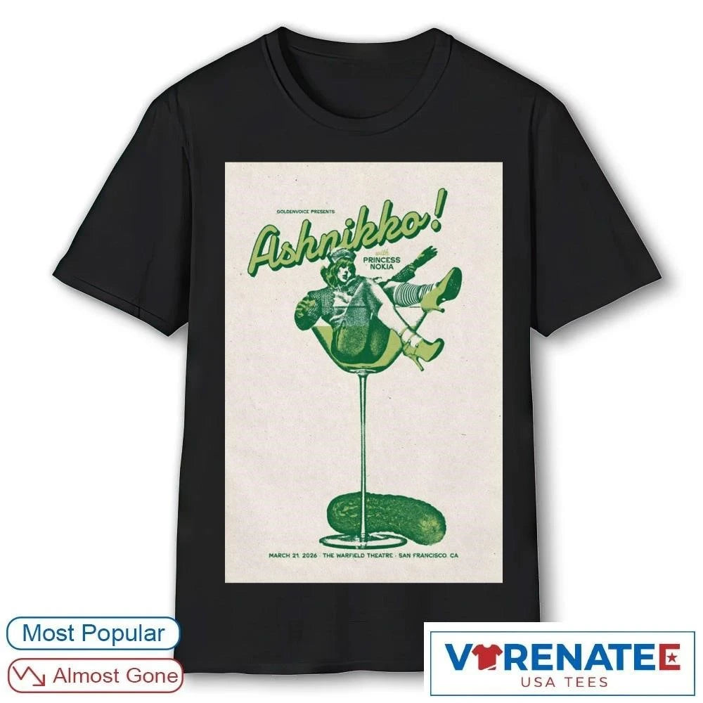 Official Ashnikko Weedkiller Tour 2026 San Francisco The Warfield Theatre March 21 Concert Poster Music Tee T-Shirt