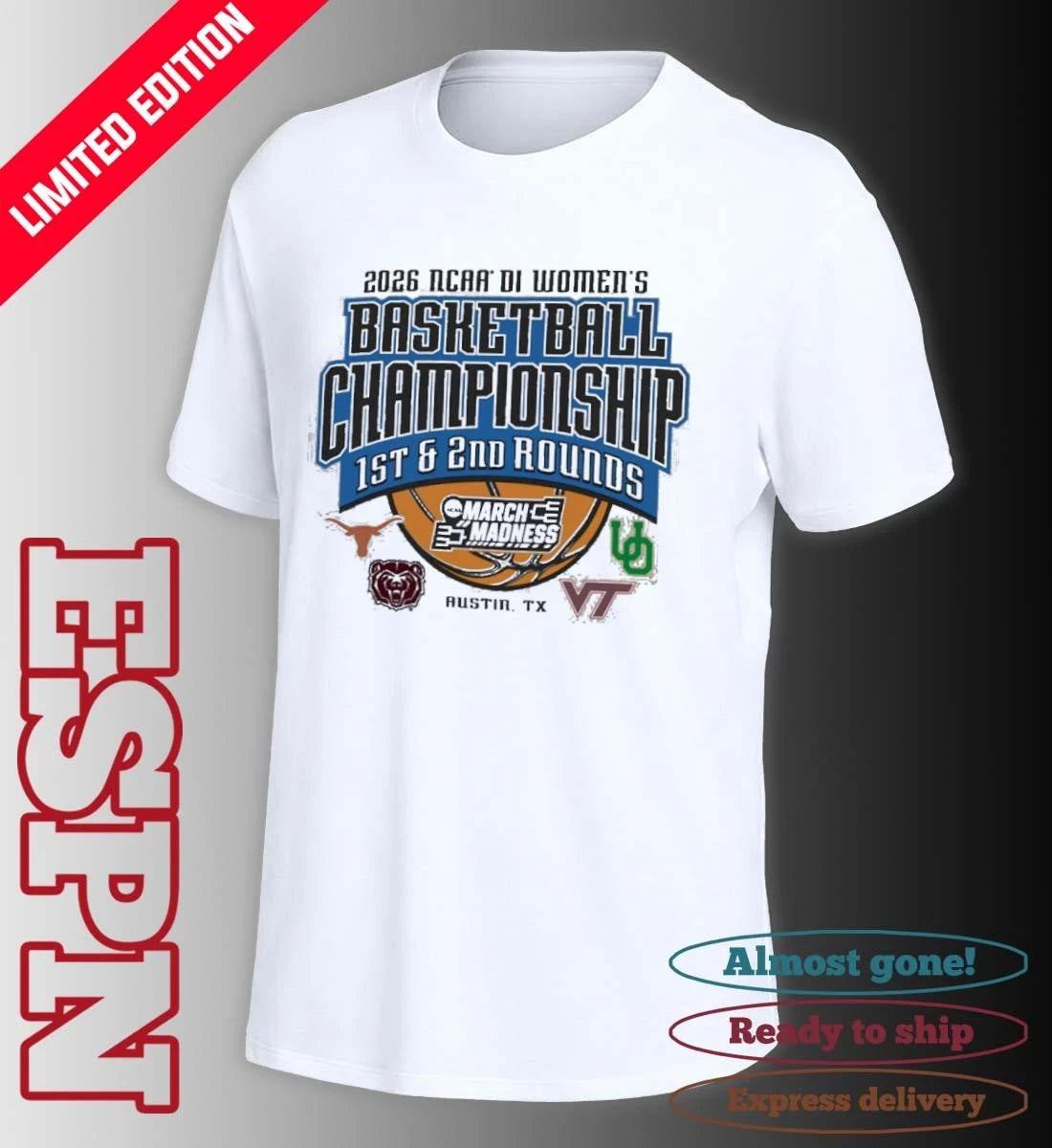 Official Austin, TX Regional 2026 NCAA DI Women’s Basketball Championship Shirt