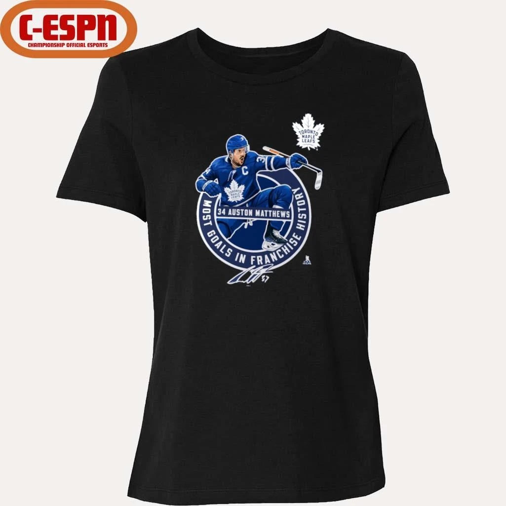 Official Auston Matthews Toronto Maple Leafs Most Goals in Franchise History T-Shirt