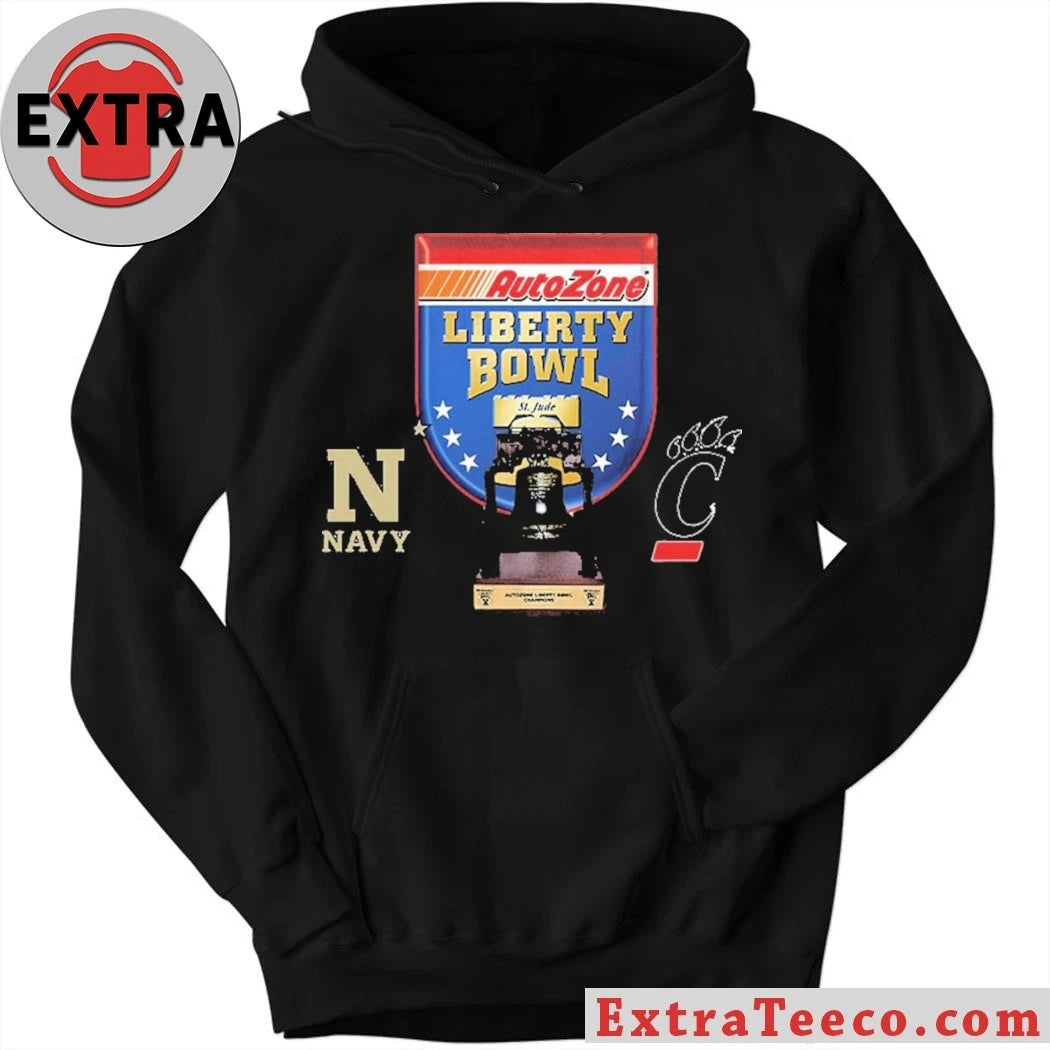 Official AutoZone Liberty Bowl Cincinnati Bearcats Versus Navy Midshipmen Bowl Season College Football 2025 2026 Logo Shirt