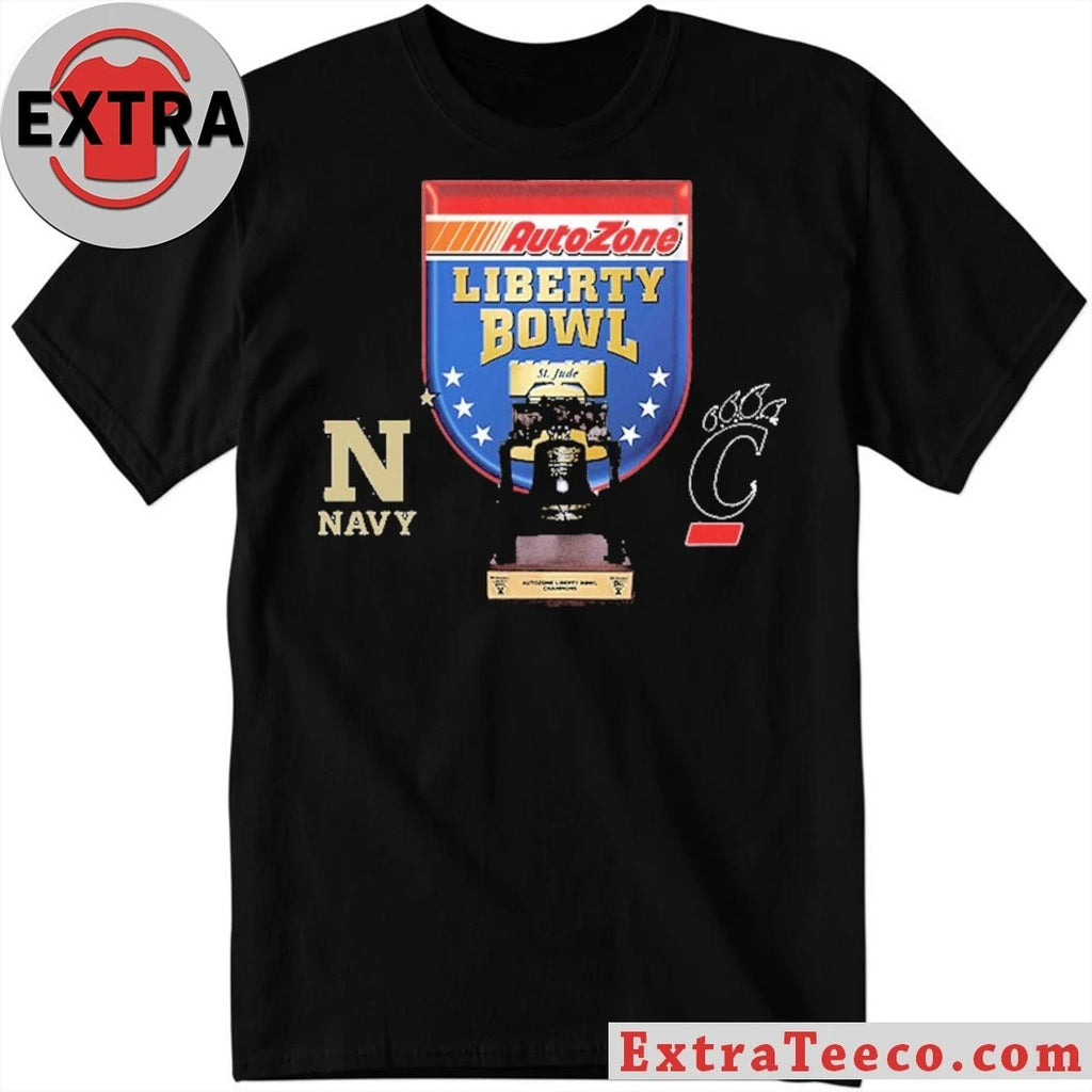 Official AutoZone Liberty Bowl Cincinnati Bearcats Versus Navy Midshipmen Bowl Season College Football 2025 2026 Logo Shirt