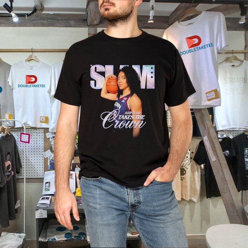 Official Azzi Fudd Slam Takes The Crown Slam 259 Alternate Cover UConn Huskies Shirts