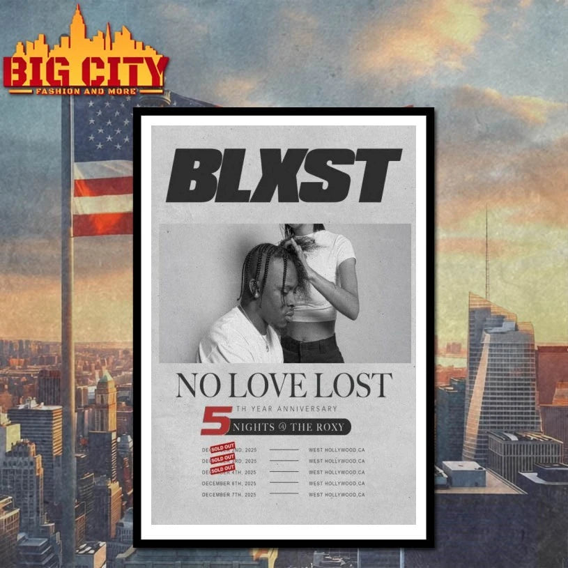 Official BLXST No Love Lost 5th Year Anniversary Tour 2025 Poster shirt