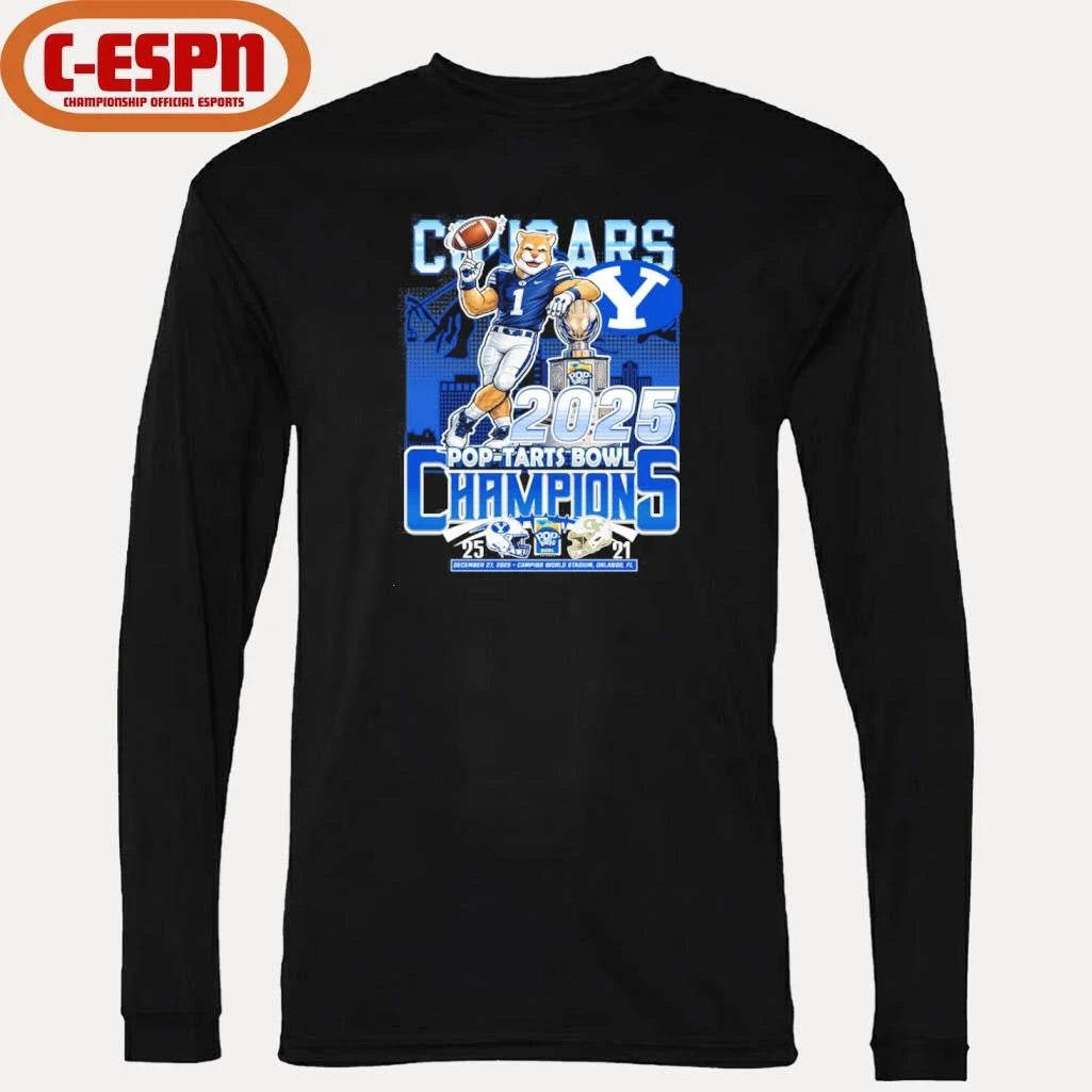 Official BYU Cougars Mascot 2025 Pop-Tarts Bowl Champions Shirt