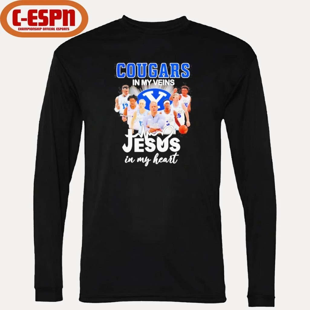 Official BYU Cougars Men’s Basketball In My Veins Jesus In My Heart Shirt