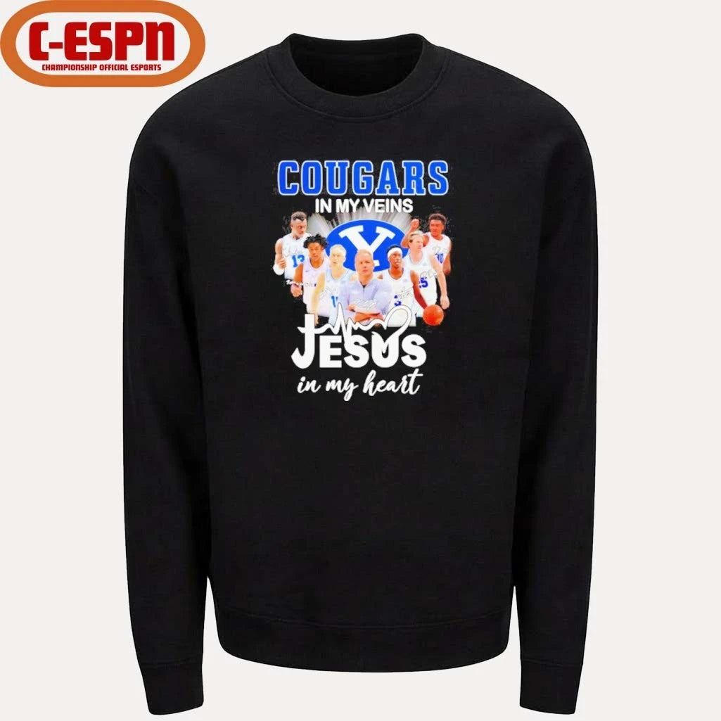 Official BYU Cougars Men’s Basketball In My Veins Jesus In My Heart Shirt