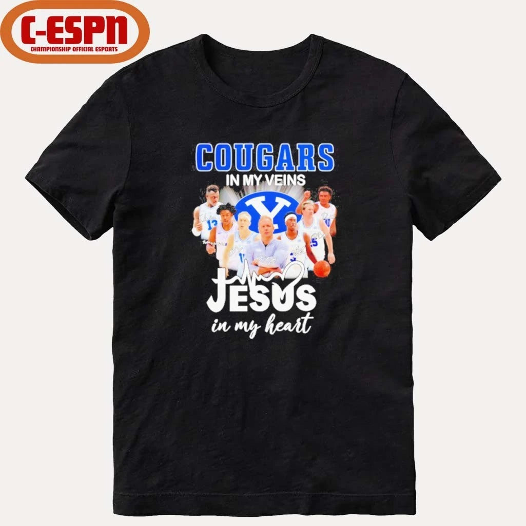 Official BYU Cougars Men’s Basketball In My Veins Jesus In My Heart Shirt