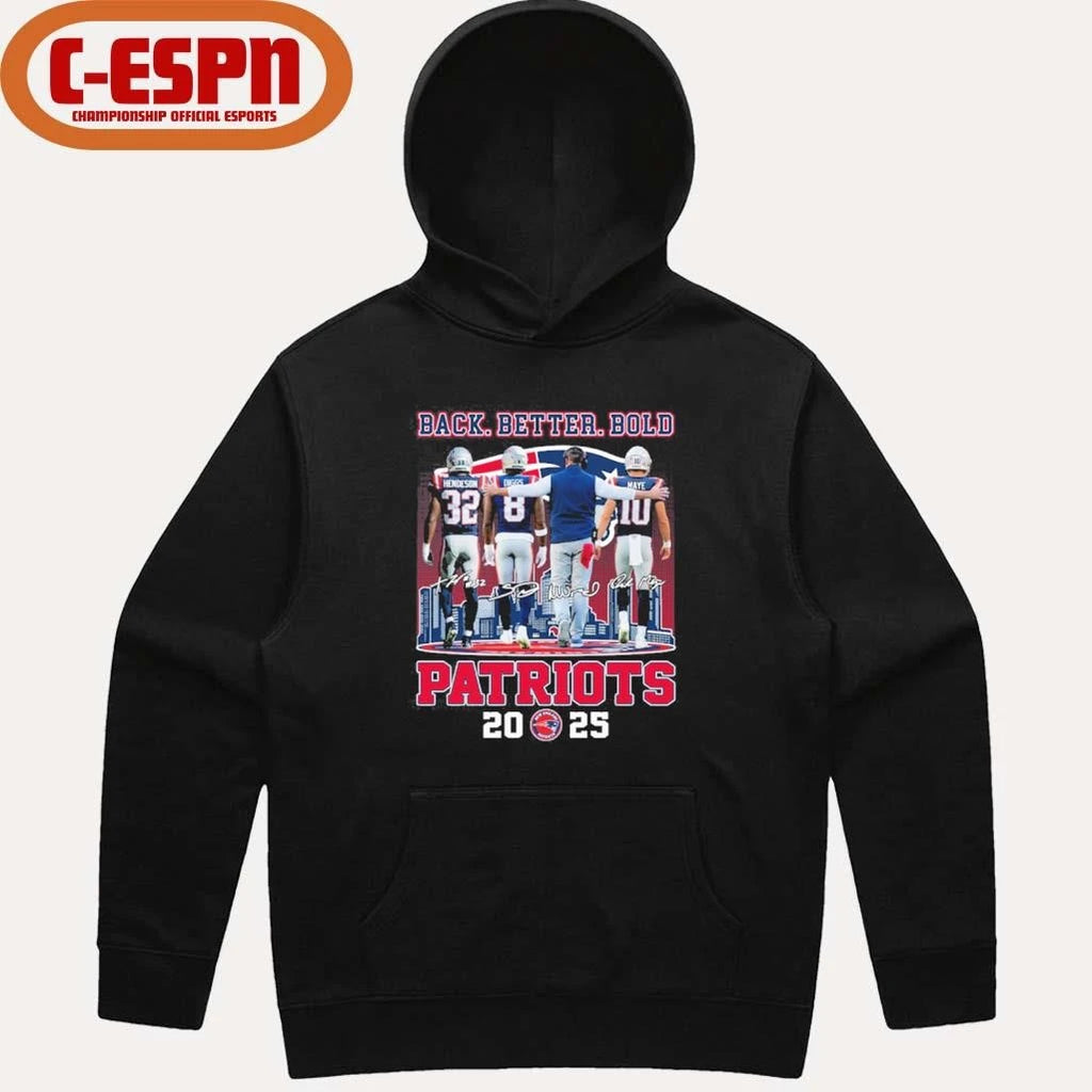 Official Back Better Bold NE Patriots 2025 2025 AFC East Champions Shirt