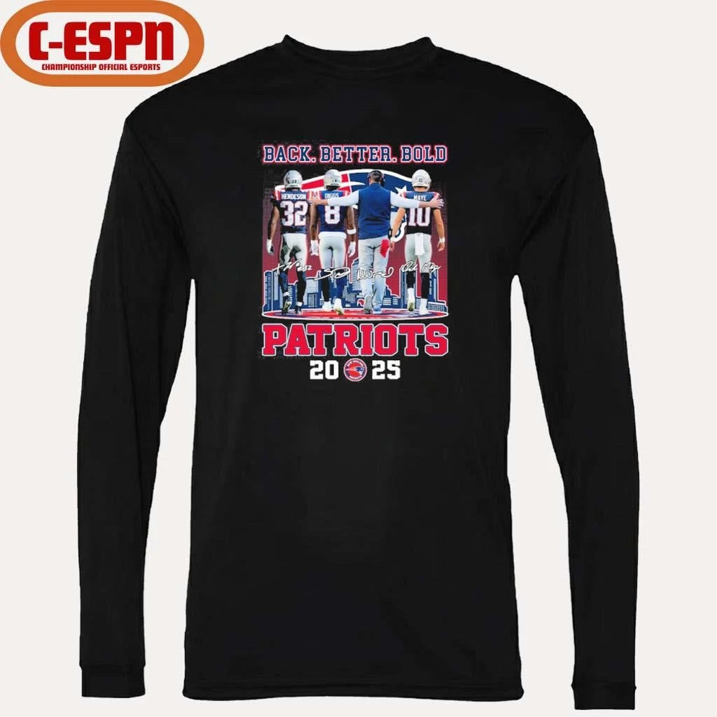 Official Back Better Bold NE Patriots 2025 2025 AFC East Champions Shirt