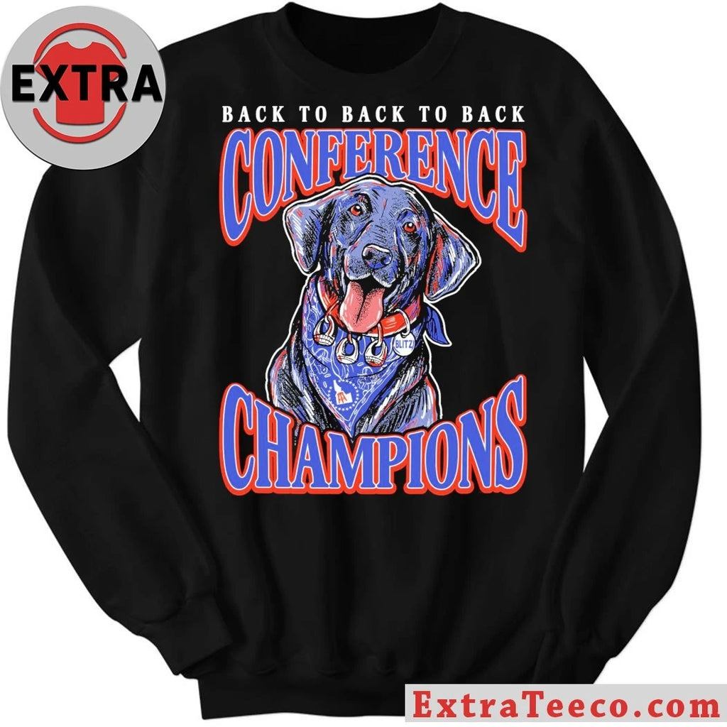 Official Back To Back To Back Conference Champions Blitz T-Shirt