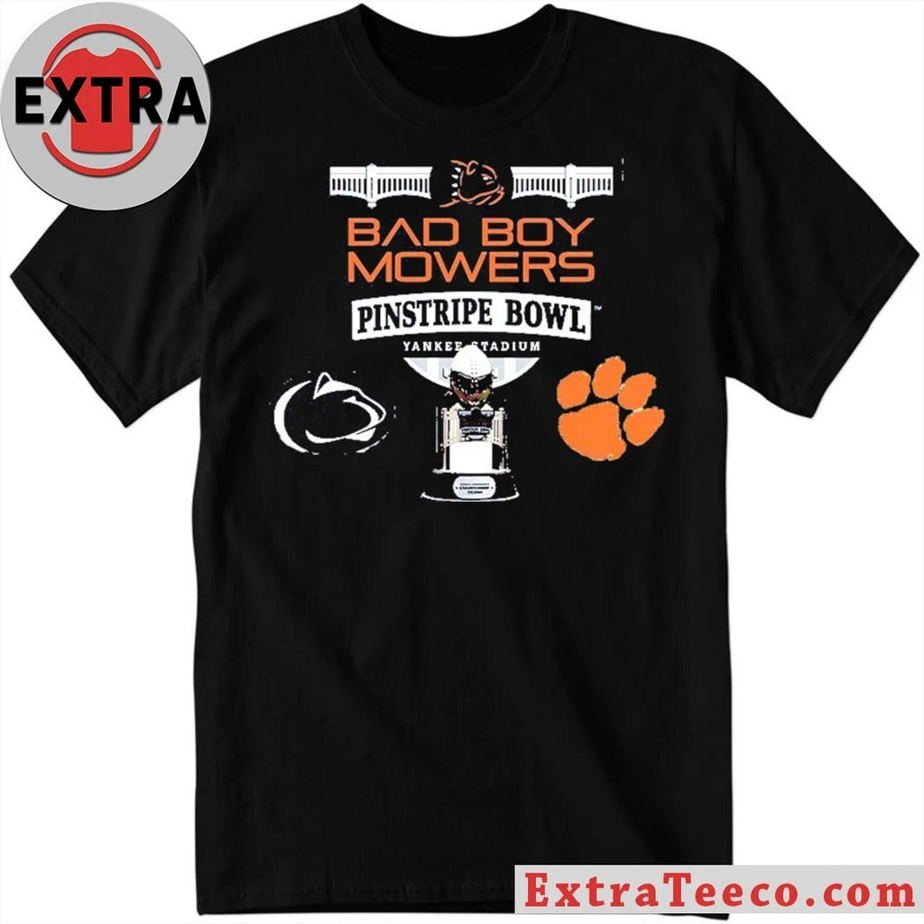 Official Bad Boy Mowers Pinstripe Bowl Penn State Nittany Lions Versus Clemson Tigers Bowl Season College Football 2025 2026 Logo Shirt
