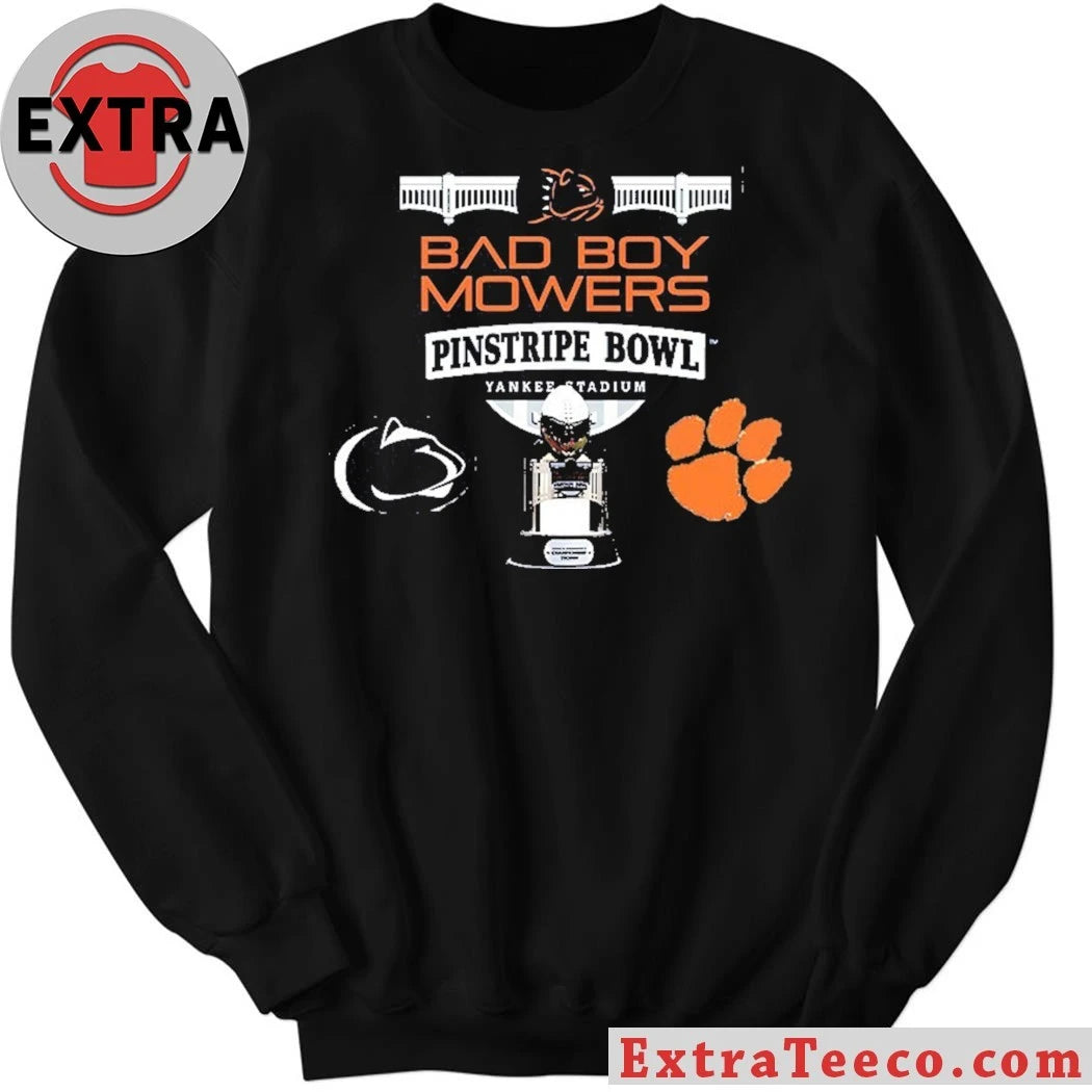Official Bad Boy Mowers Pinstripe Bowl Penn State Nittany Lions Versus Clemson Tigers Bowl Season College Football 2025 2026 Logo Shirt