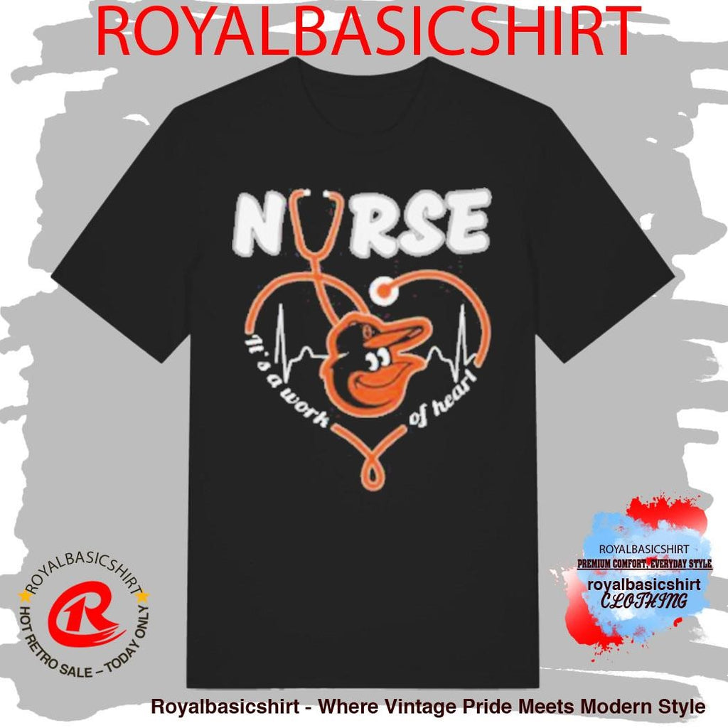 Official Baltimore Orioles Nurse Heart Stethoscope Baseball Fan Shirt
