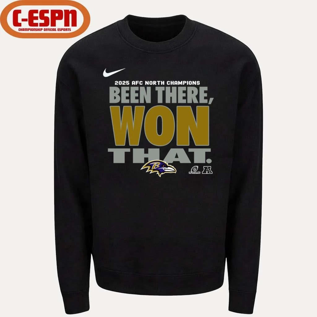 Official Baltimore Ravens 2025 AFC North Champions Been There, Won That T-Shirt