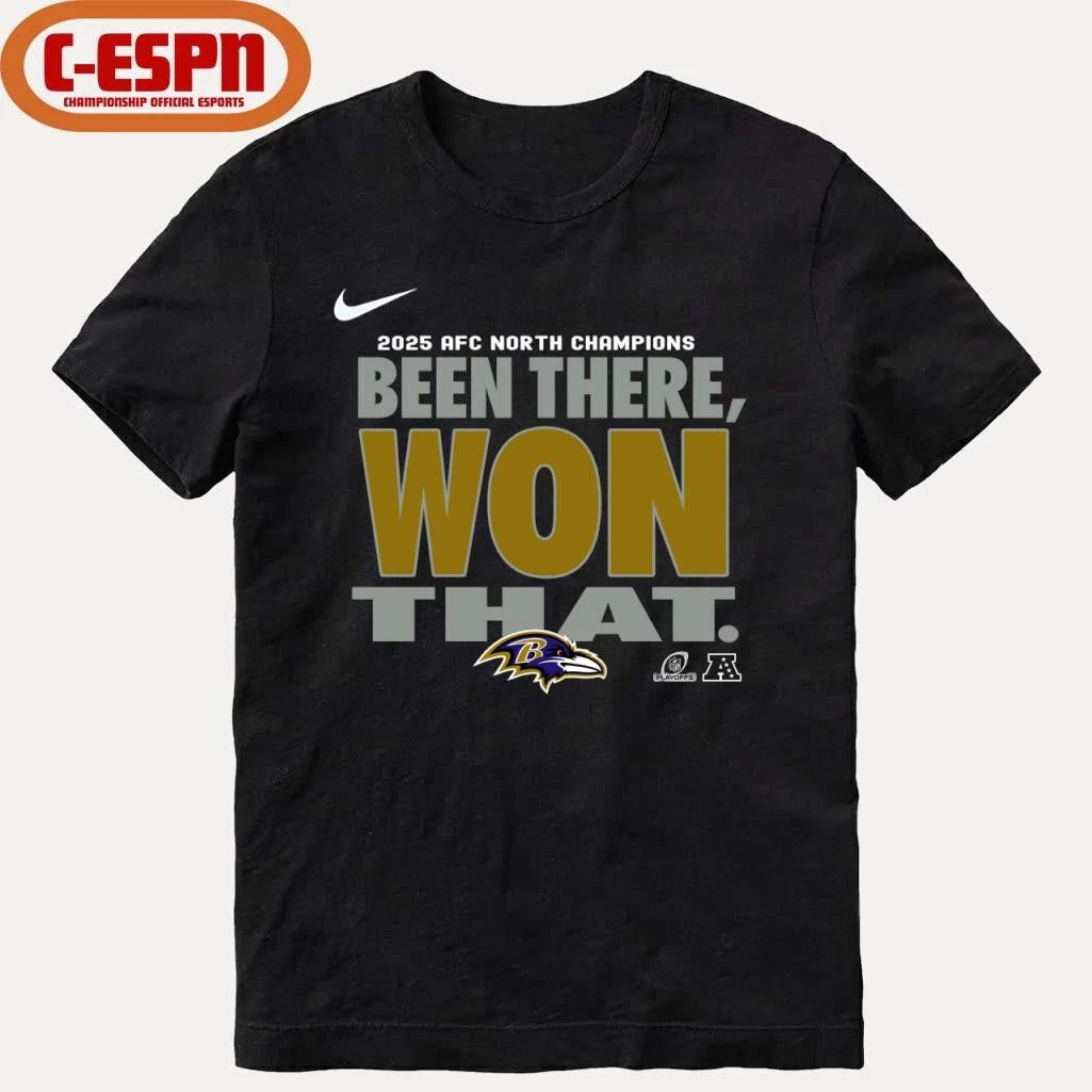 Official Baltimore Ravens 2025 AFC North Champions Been There, Won That T-Shirt