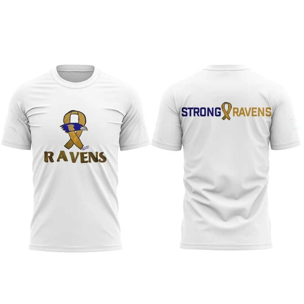 Official Baltimore Ravens Sunny Rose Ribbon Strong 2025 Logo Shirt
