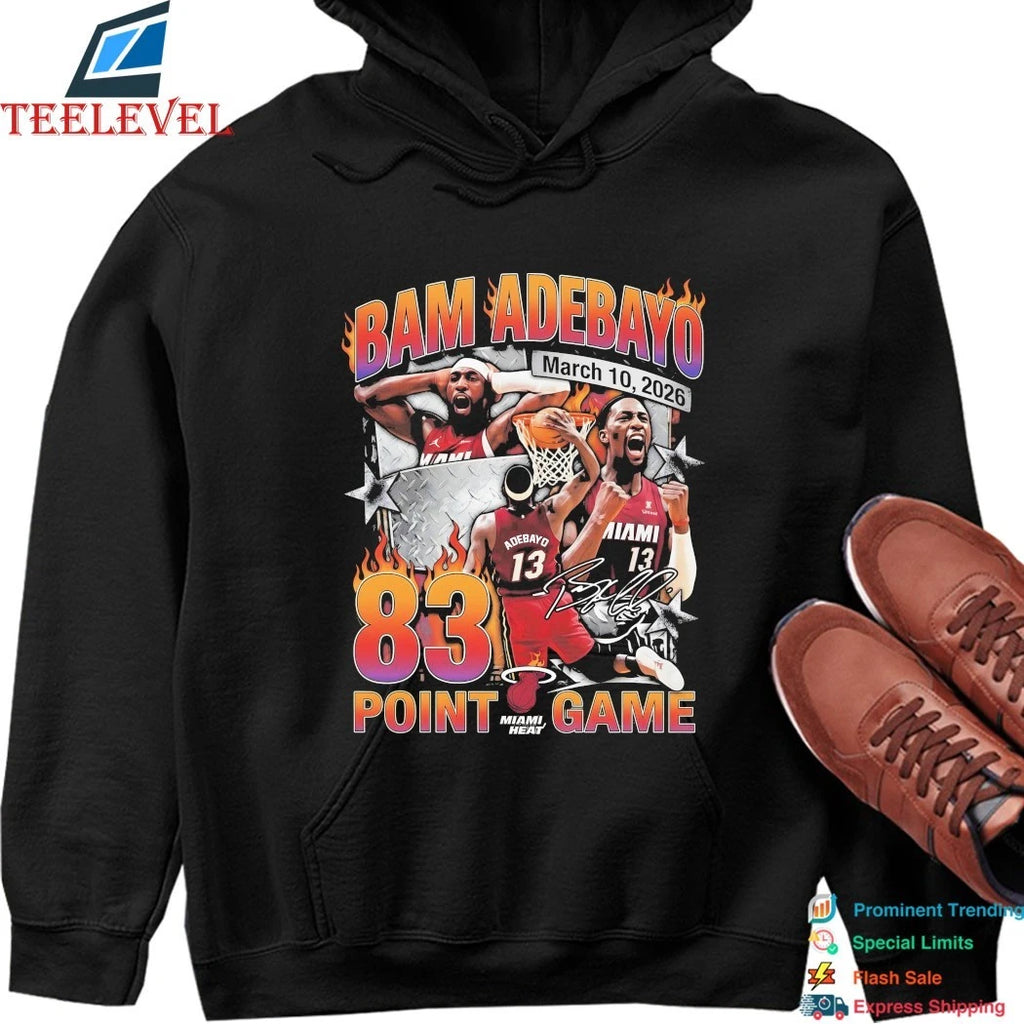 Official Bam Adebayo 83 Point Game Miami Heat March 10 2026 Signature Shirts
