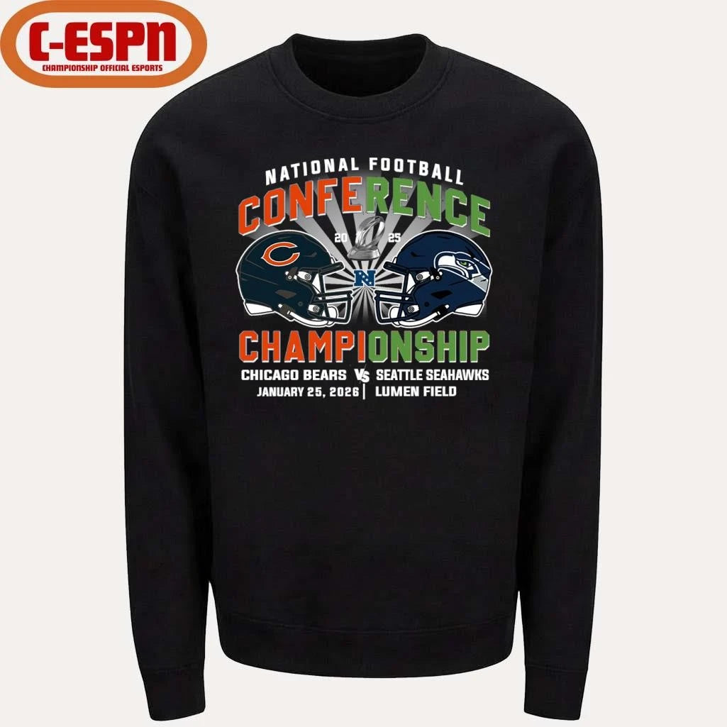 Official Bears Vs Seahawks NFC Conference Championship Duel Helmet T-Shirt