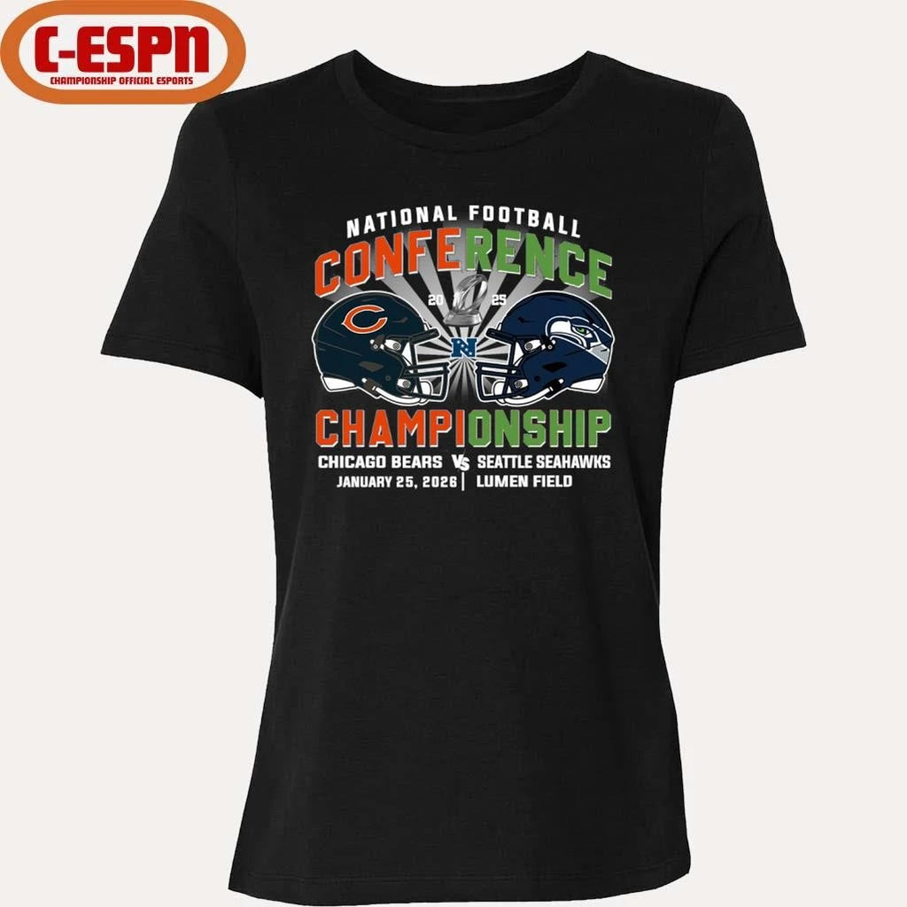 Official Bears Vs Seahawks NFC Conference Championship Duel Helmet T-Shirt