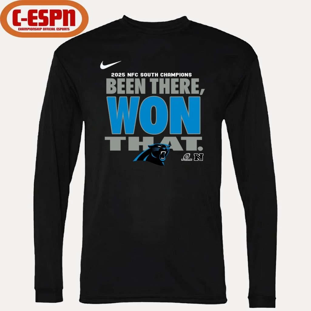 Official Been There Won That Carolina Panthers 2025 NFC South Division Champions Locker Room T-shirt
