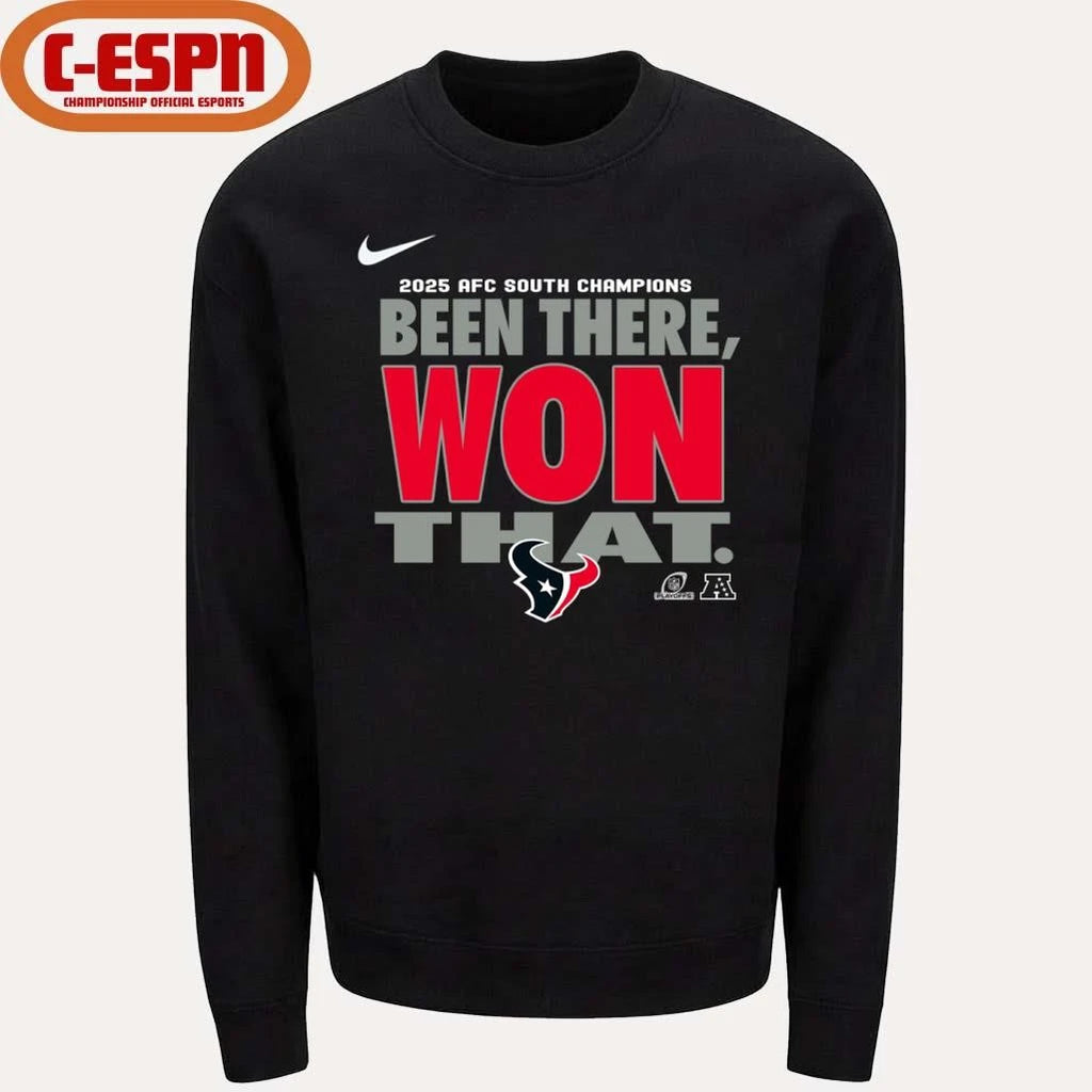 Official Been There, Won That Houston Texans AFC South Division Champions T-Shirt