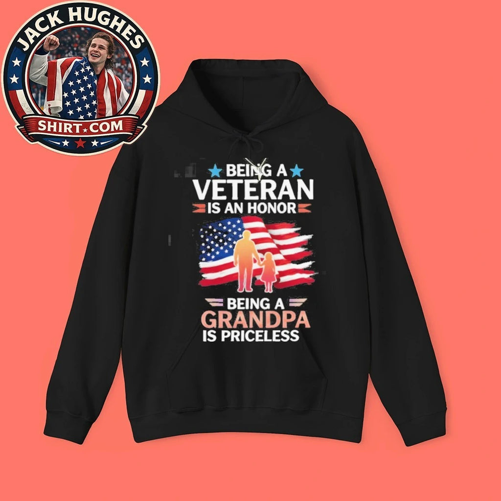 Official Being A Veteran Is An Honor Being A Grandpa Is Priceless Shirt