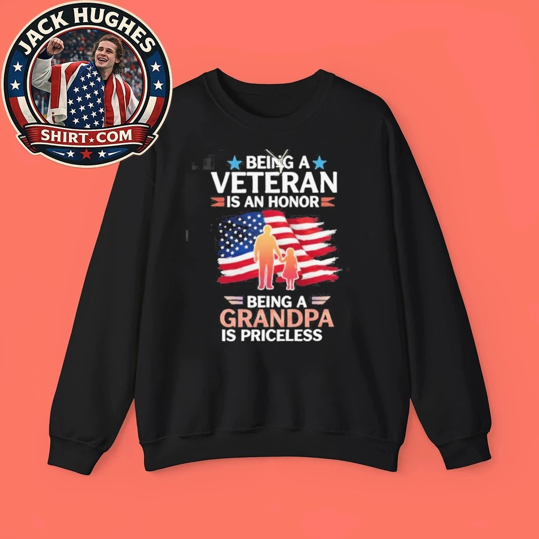 Official Being A Veteran Is An Honor Being A Grandpa Is Priceless Shirt