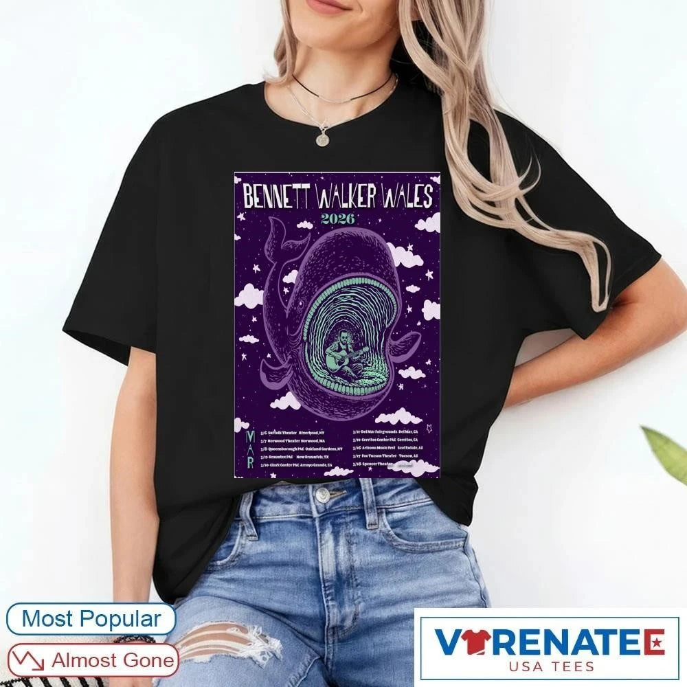 Official Bennett Walker Wales March 2026 Tour Poster T-Shirt
