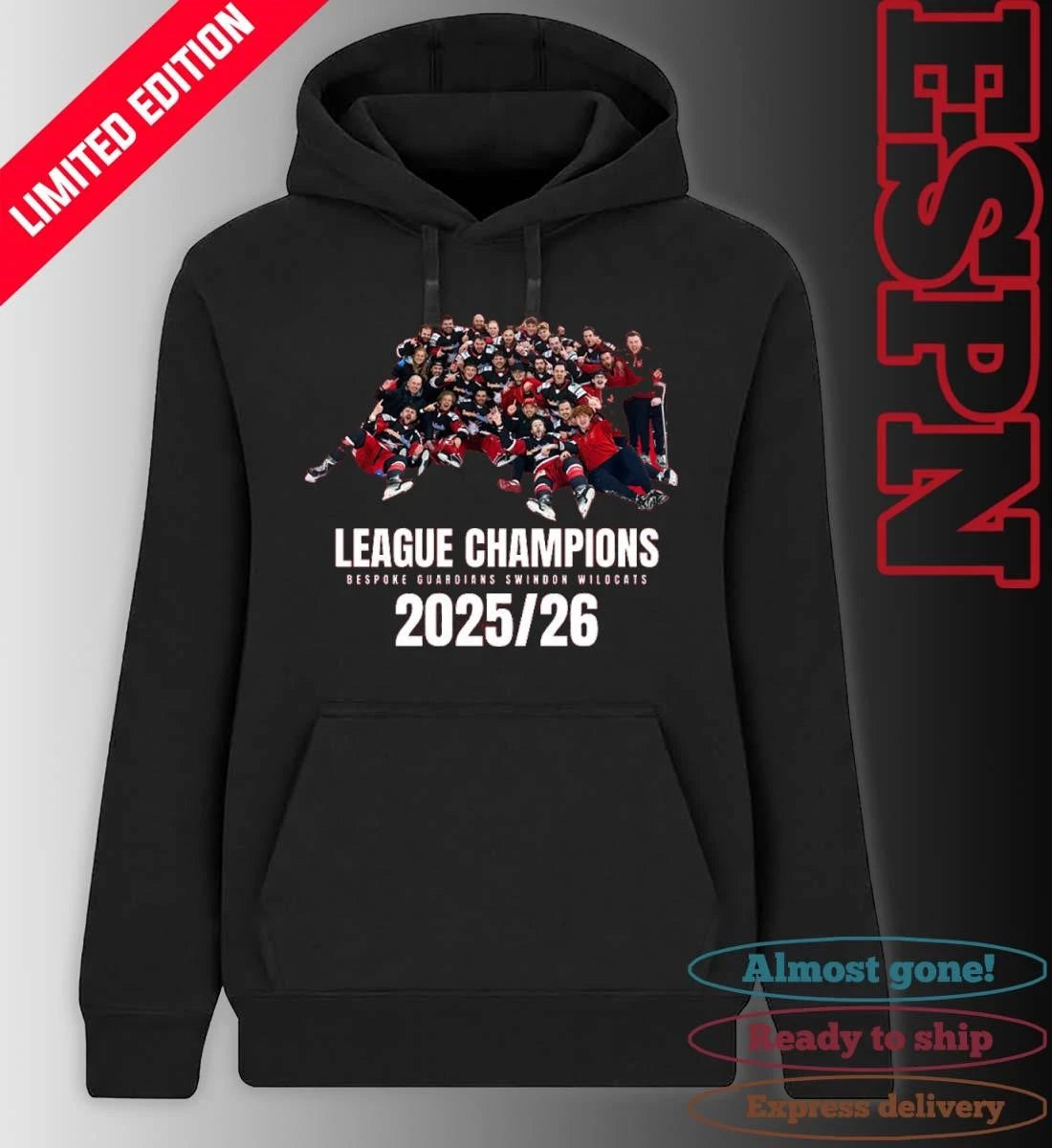 Official Bespoke Guardians Swindon Wildcats League Champions 2026 Shirt