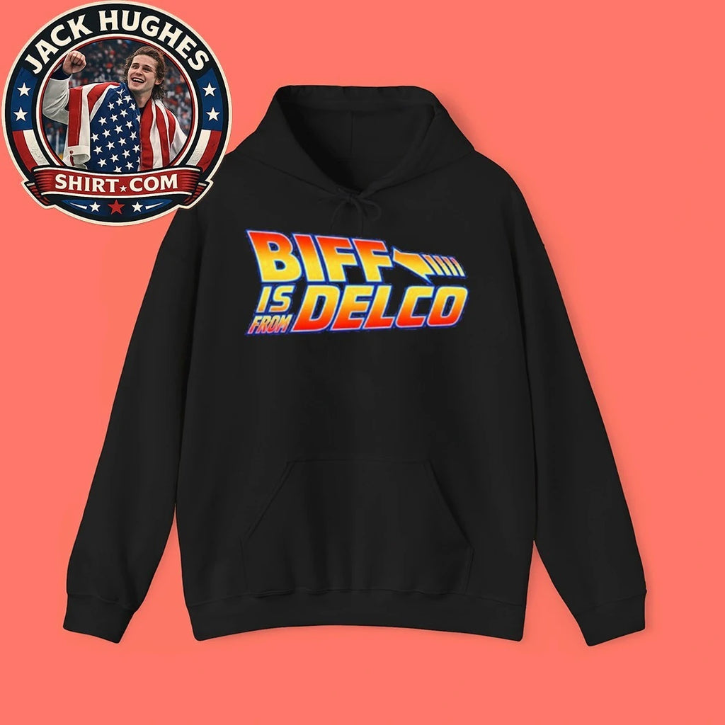 Official Biff Is From Delco Back To The Future Parody Logo Women Shirt