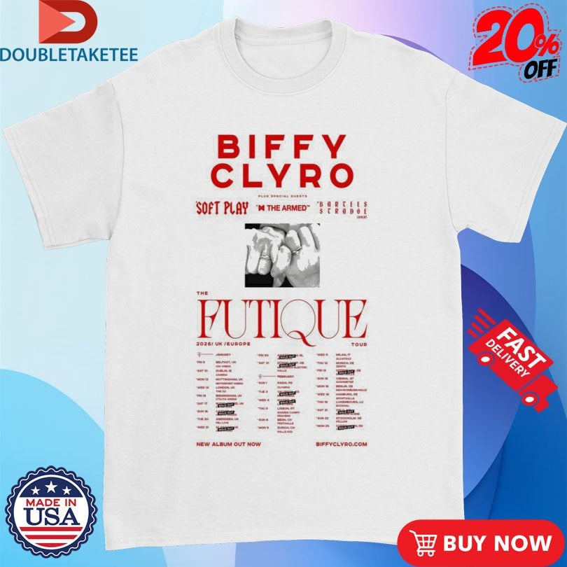 Official Biffy Clyro Futique 2026 Tour UK &amp; Europe Concert Hand Shirts
