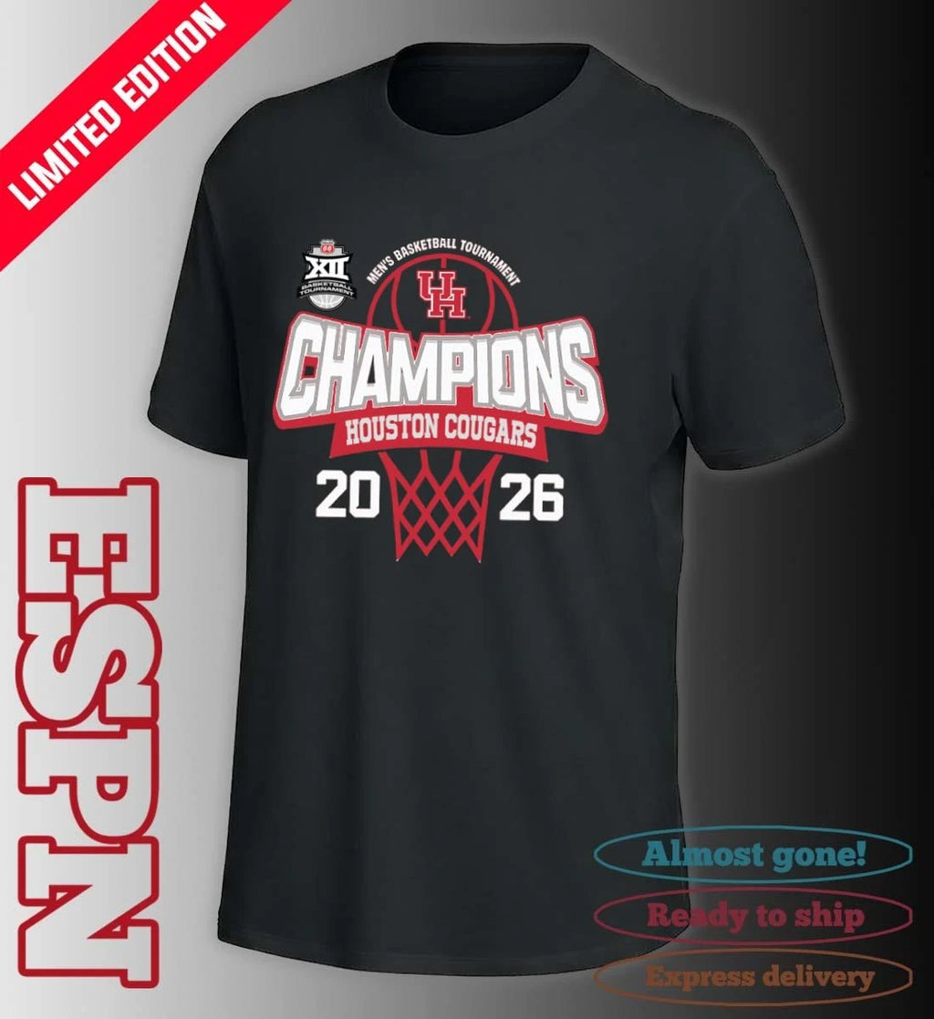 Official Big 12 Conference Men’s Basketball Tournament 2026 Champions Houston Cougars T-Shirt