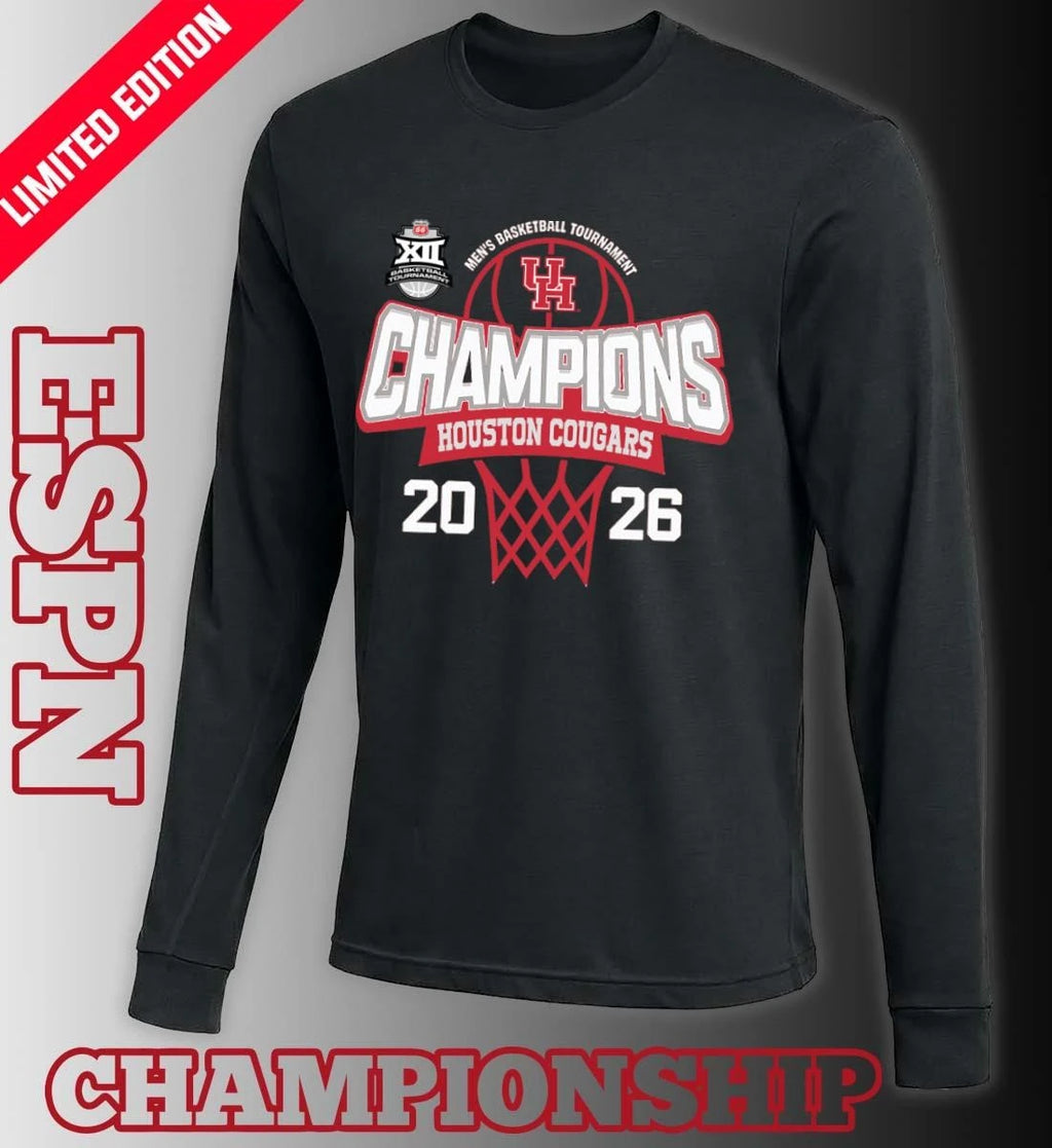 Official Big 12 Conference Men’s Basketball Tournament 2026 Champions Houston Cougars T-Shirt