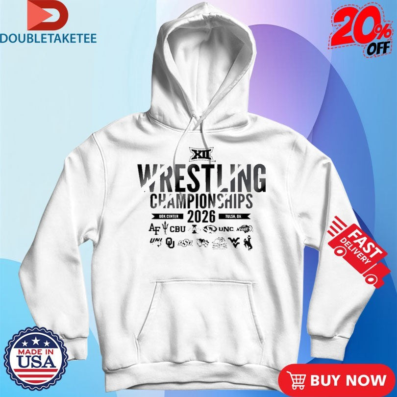 Official Big 12 Wrestling Championships 2026 Bok Center Tulsa OK Logos Shirts