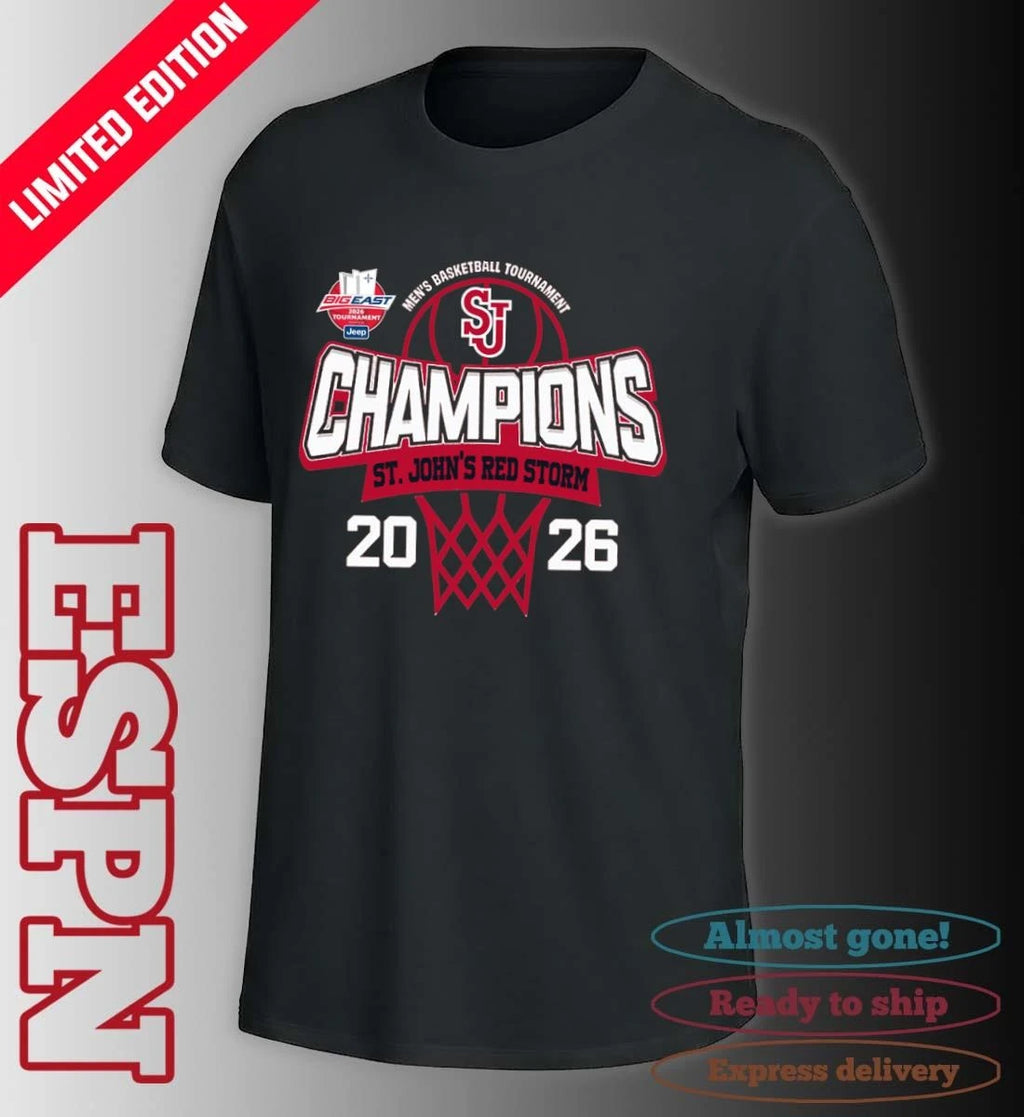 Official Big East Men’s Basketball Tournament 2026 Champions St. John’s Red Storm T-Shirt