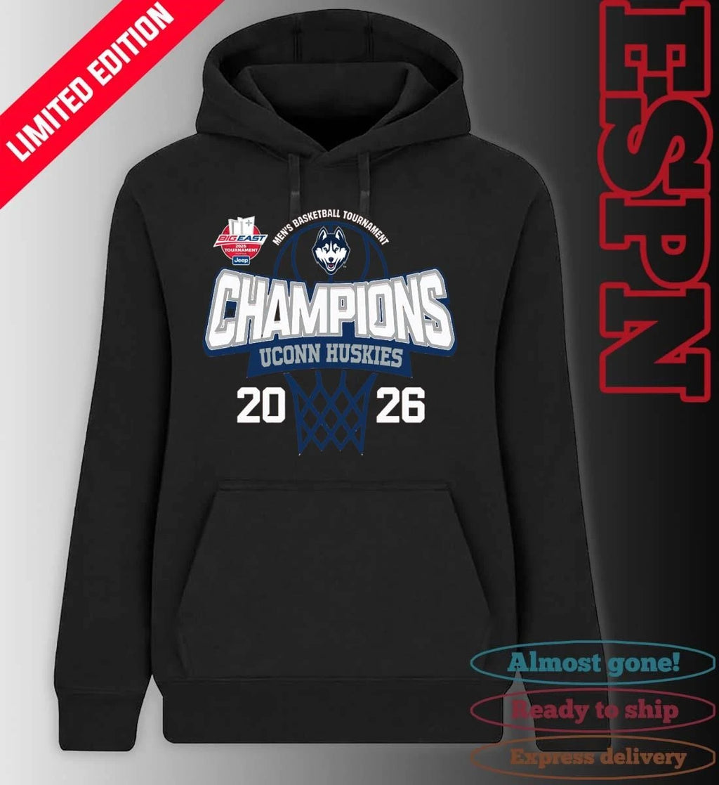 Official Big East Men’s Basketball Tournament 2026 Champions Uconn Huskies T-Shirt