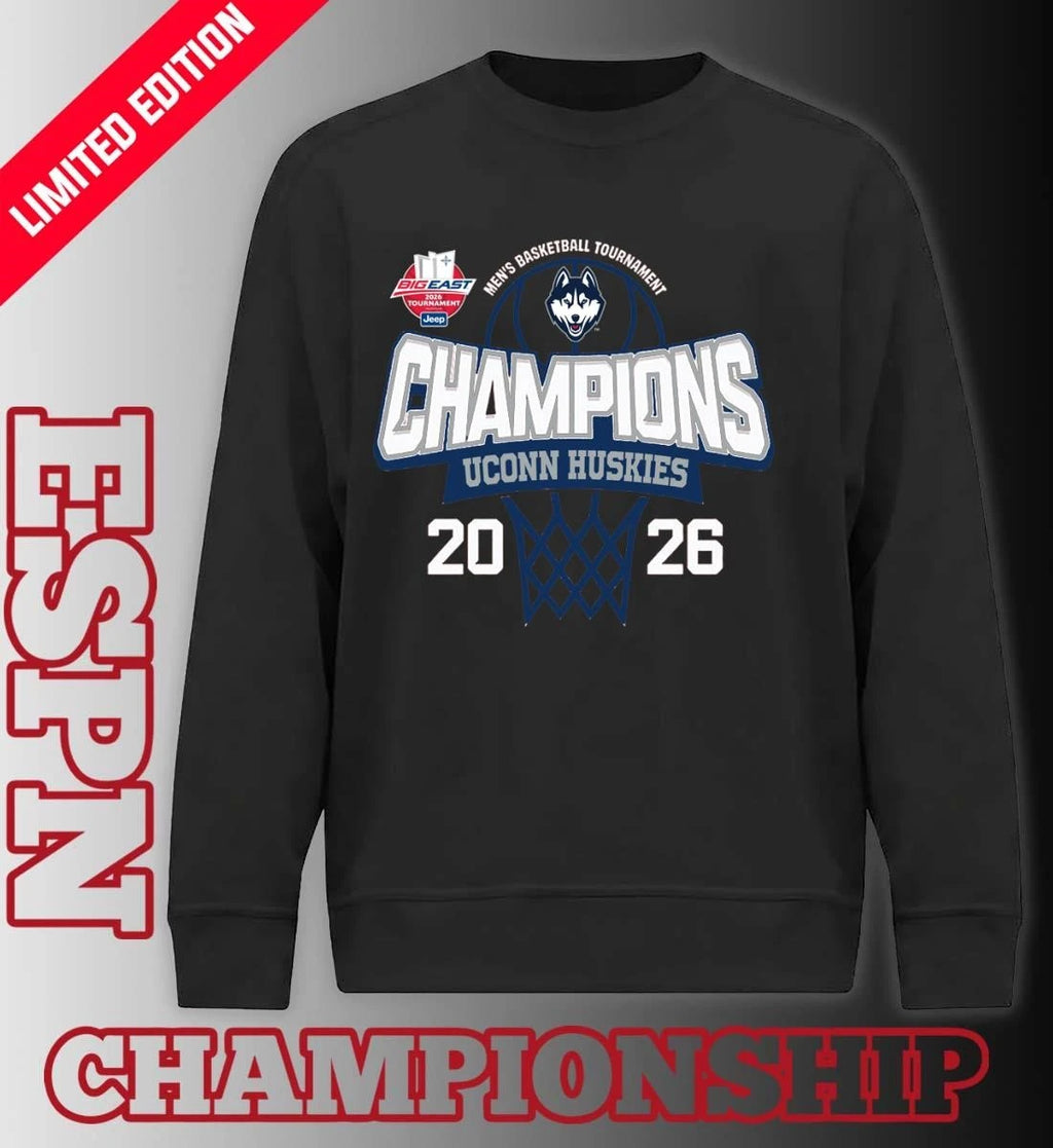 Official Big East Men’s Basketball Tournament 2026 Champions Uconn Huskies T-Shirt