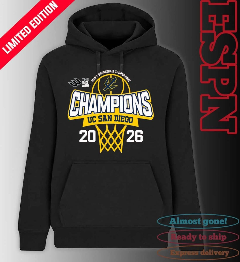 Official Big West Conference Men’s Basketball Tournament 2026 Champions UC San Diego Tritons T-Shirt