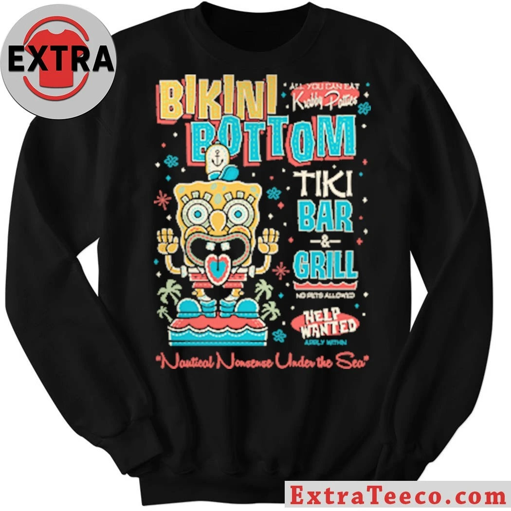 Official Bikini Bottom Tiki Bar And Girl Nautical Nonsense Under The Sea T-Shirt
