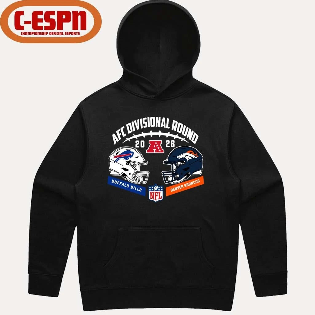Official Bills Vs Broncos 2025-26 AFC Divisional Round Duel Helmet T-Shirt