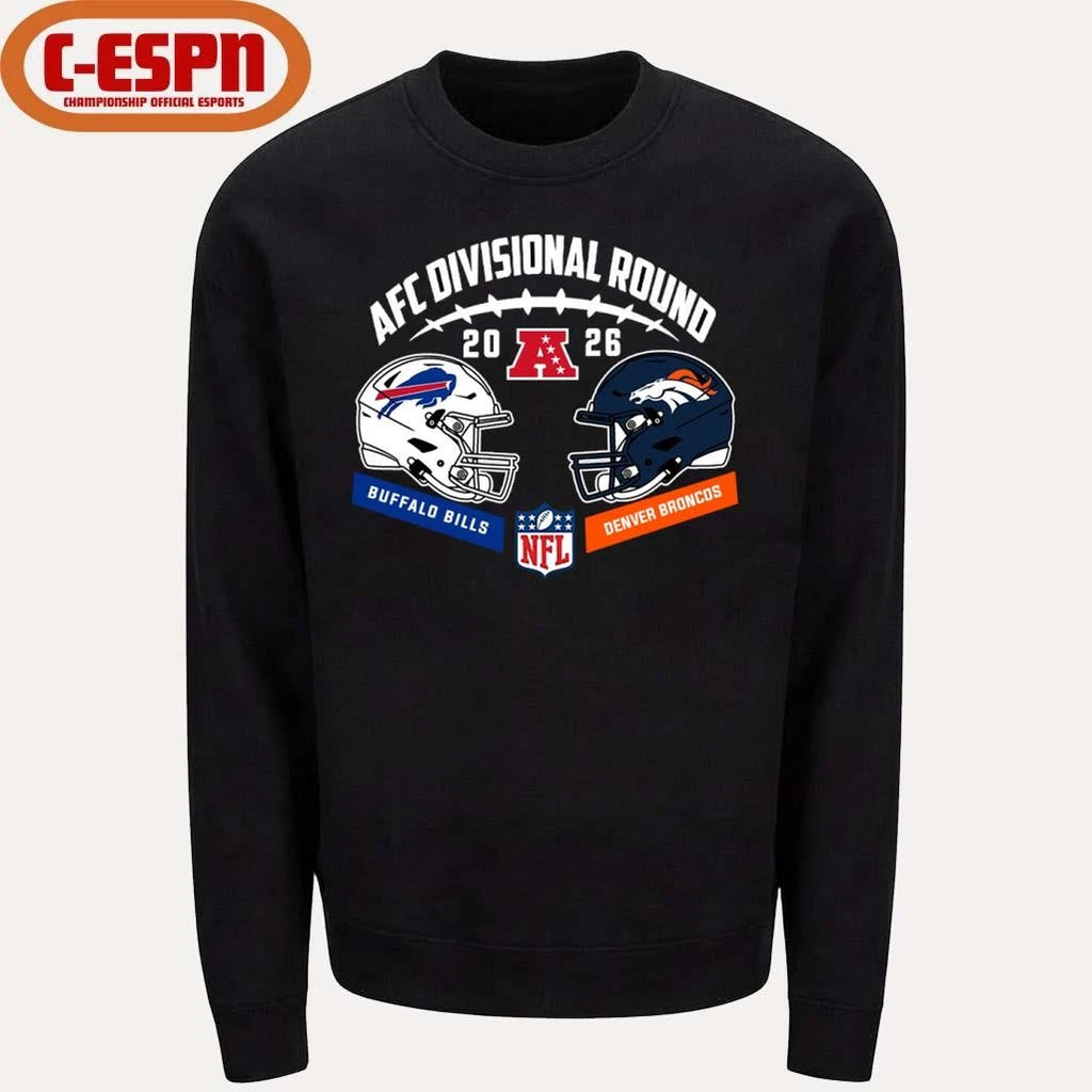 Official Bills Vs Broncos 2025-26 AFC Divisional Round Duel Helmet T-Shirt