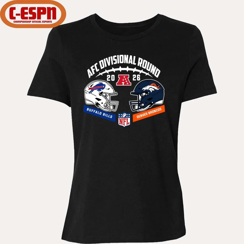 Official Bills Vs Broncos 2025-26 AFC Divisional Round Duel Helmet T-Shirt