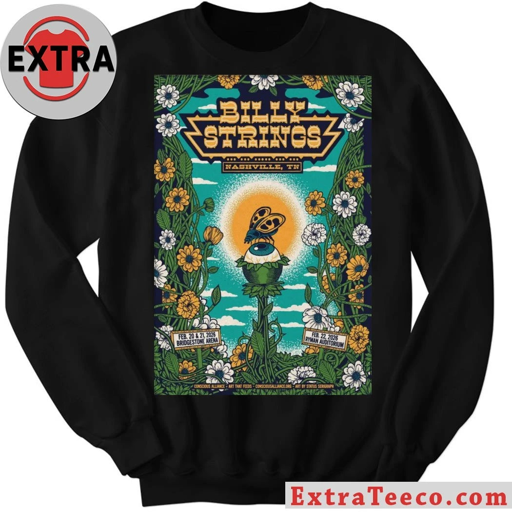 Official Billy Strings Feb 20-21 2026 Nashville TN Poster Shirt